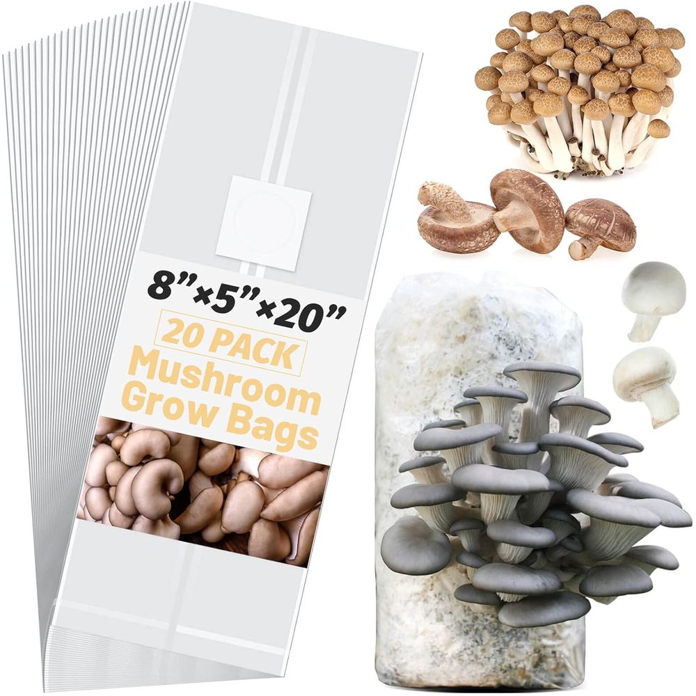 Mushroom Spawn Bag - Pilzzuchtbeutel, 20 Stück Große Extra Dicke